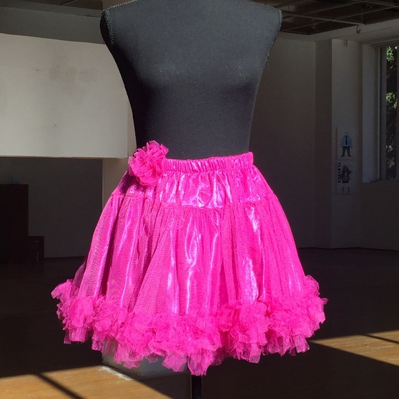 Adult Women's Baby Pink Fluffy Mini Ruffled Petticoat